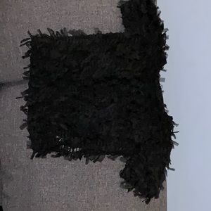 Black crop top with ruffle like texture